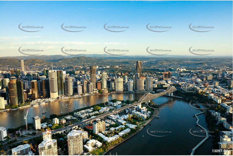 Kangaroo Point In Early Morning Light QLD Aerial Photography