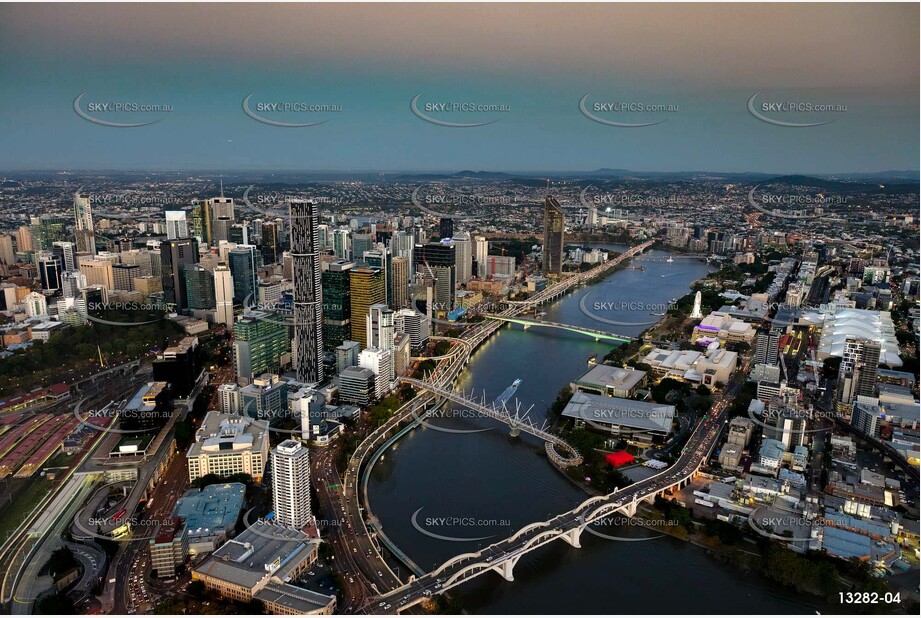 Brisbane City at Last Light QLD Aerial Photography