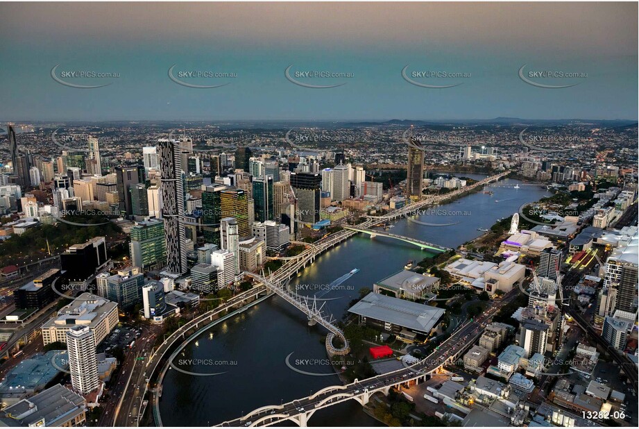 Brisbane City at Last Light QLD Aerial Photography