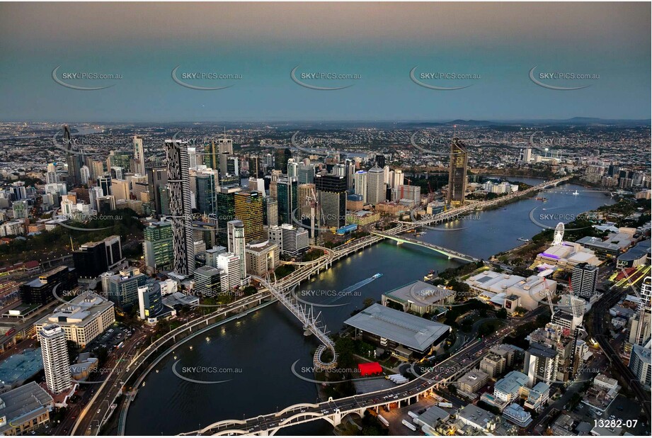 Brisbane City at Last Light QLD Aerial Photography