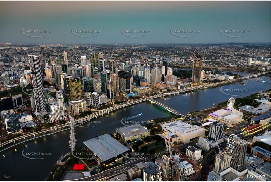 Brisbane City at Last Light QLD Aerial Photography