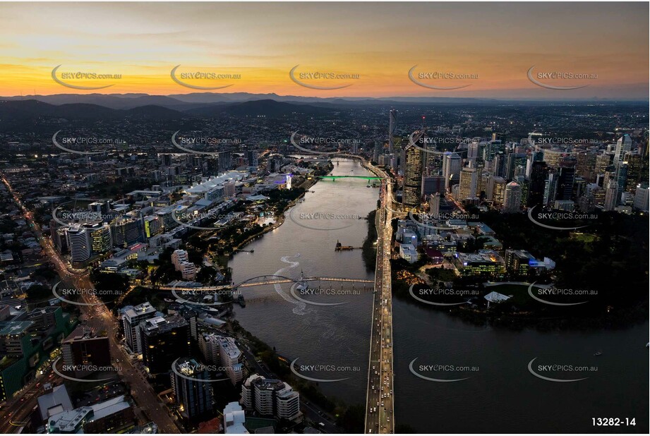 Brisbane City at Last Light QLD Aerial Photography