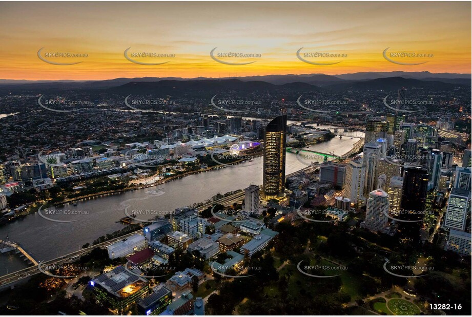 Brisbane City at Last Light QLD Aerial Photography