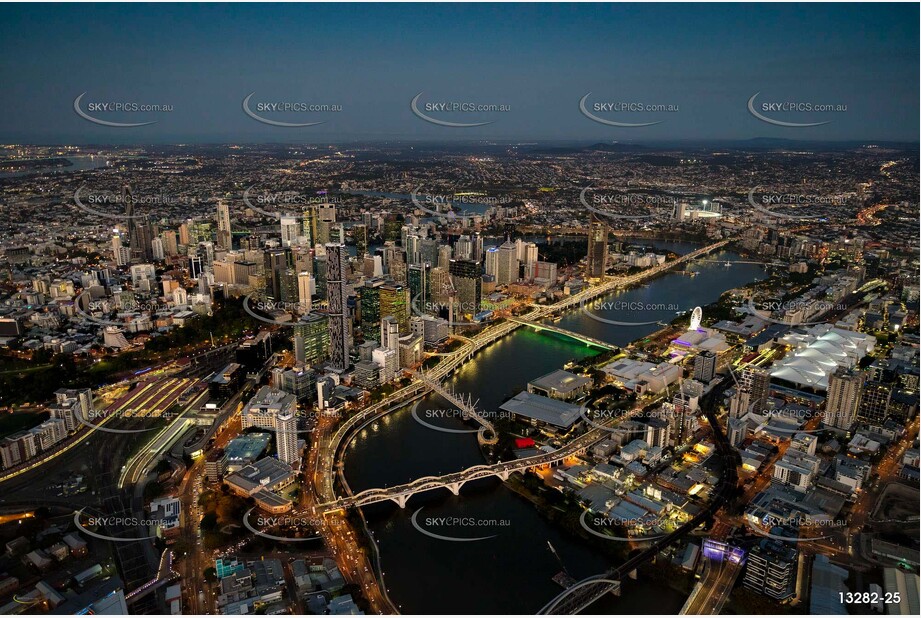 Brisbane City at Last Light QLD Aerial Photography