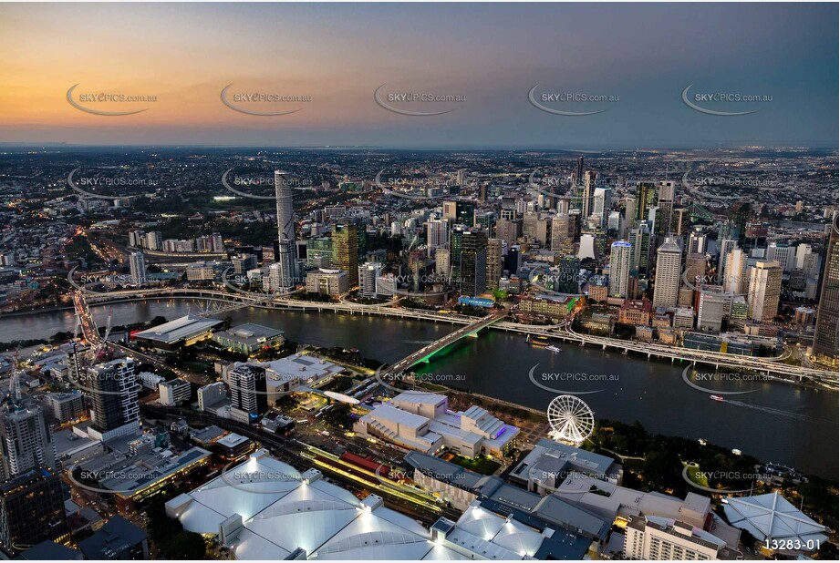 South Brisbane at Last Light QLD Aerial Photography