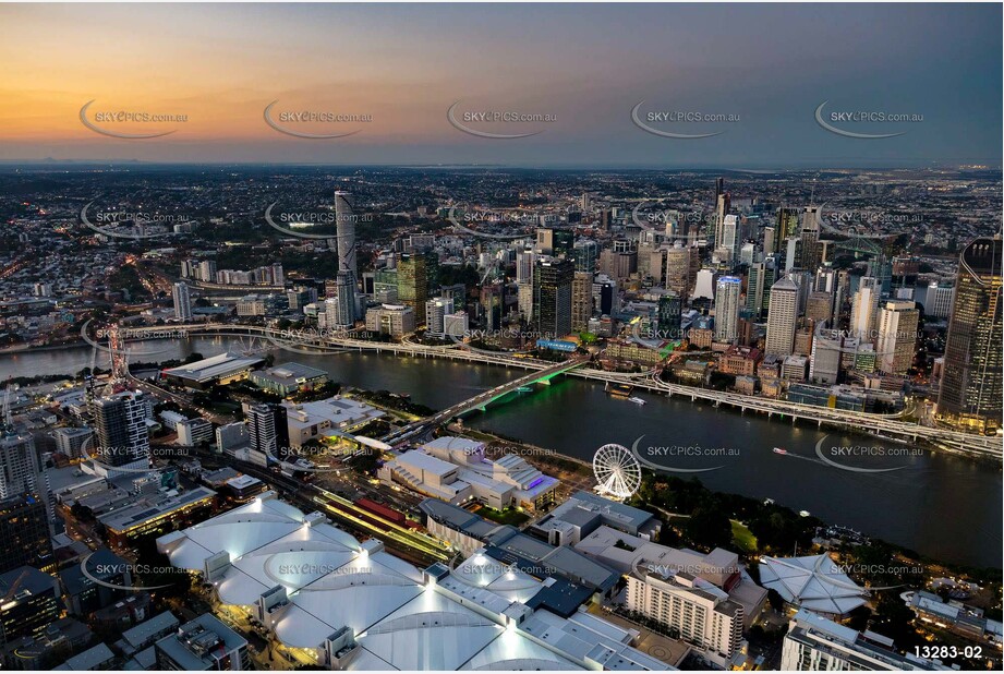 South Brisbane at Last Light QLD Aerial Photography