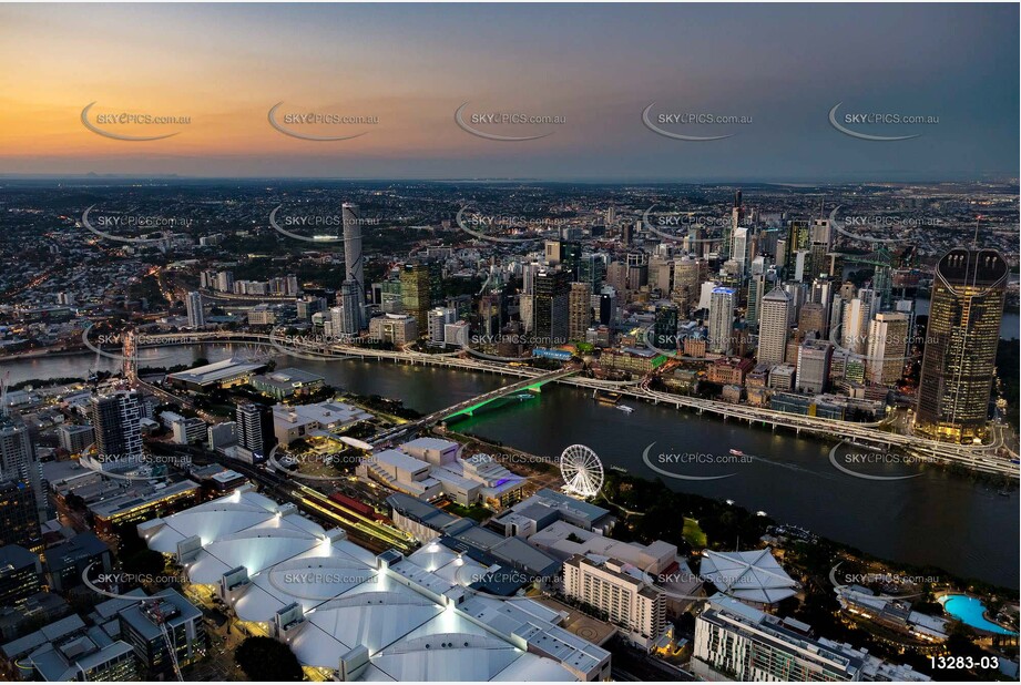 South Brisbane at Last Light QLD Aerial Photography