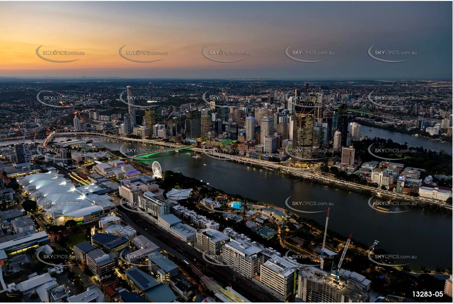 South Brisbane at Last Light QLD Aerial Photography