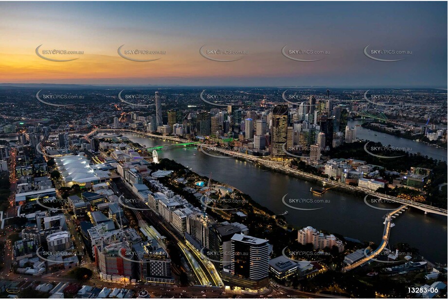 South Brisbane at Last Light QLD Aerial Photography
