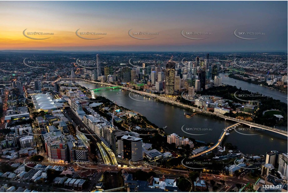 South Brisbane at Last Light QLD Aerial Photography