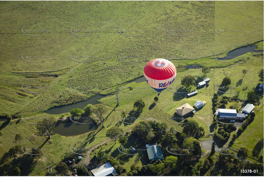 Hot Air Balloon Flying Over The Scenic Rim QLD Aerial Photography