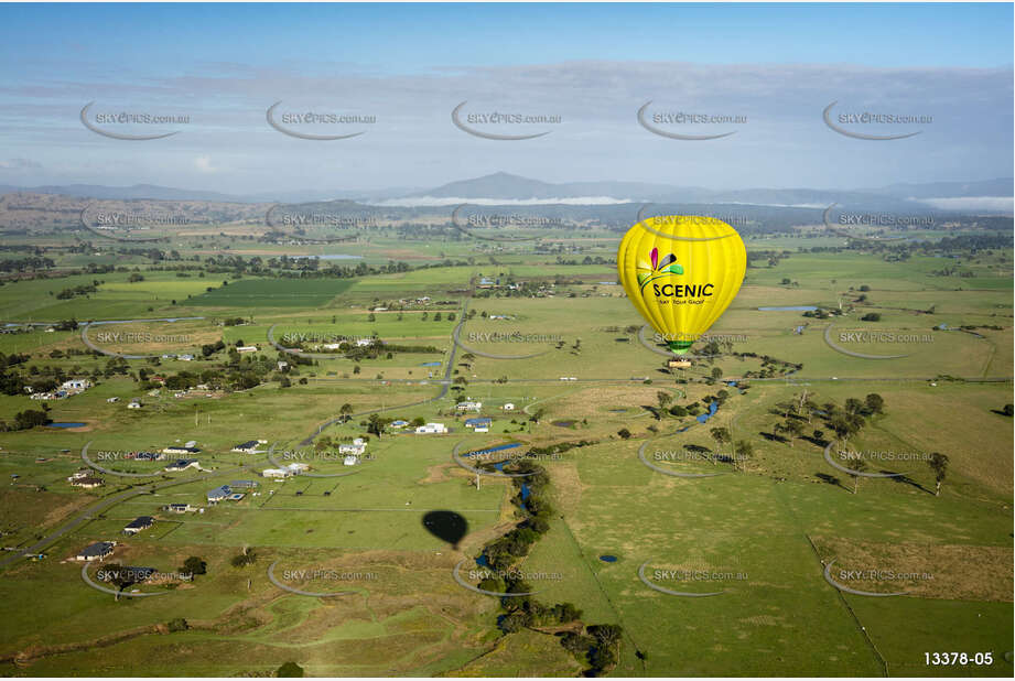 Hot Air Balloon Flying Over The Scenic Rim Aerial Photography