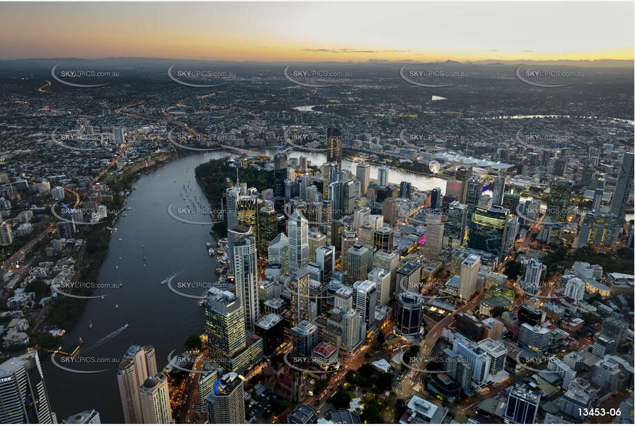 Night Aerial Photo Brisbane City QLD Aerial Photography