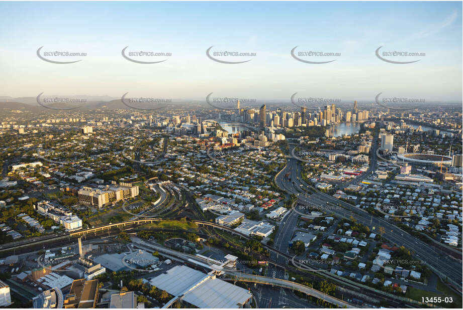 Sunrise Aerial Photo Woolloongabba QLD Aerial Photography