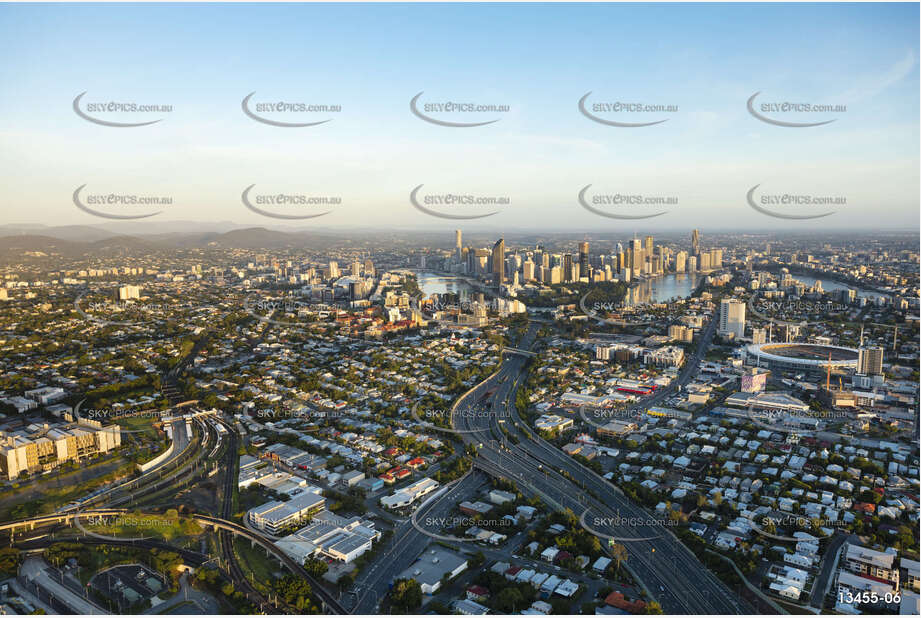 Sunrise Aerial Photo Woolloongabba QLD Aerial Photography