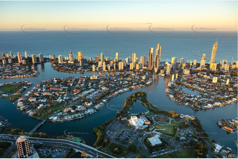 Sunset Aerial Photo Surfers Paradise QLD Aerial Photography