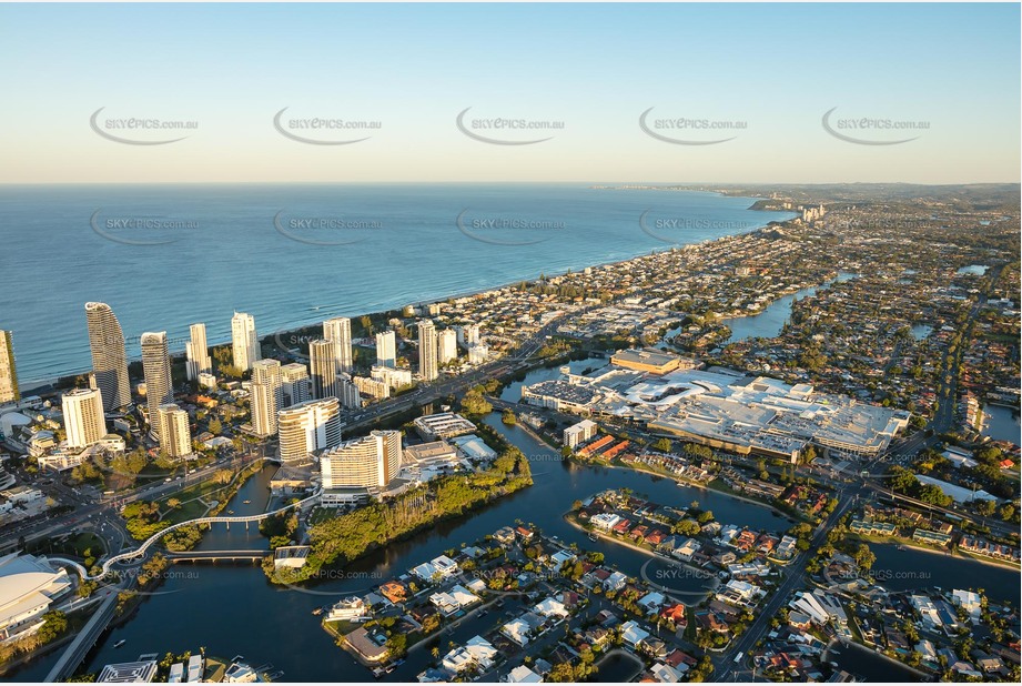 Sunset Aerial Photo Broadbeach Waters QLD Aerial Photography