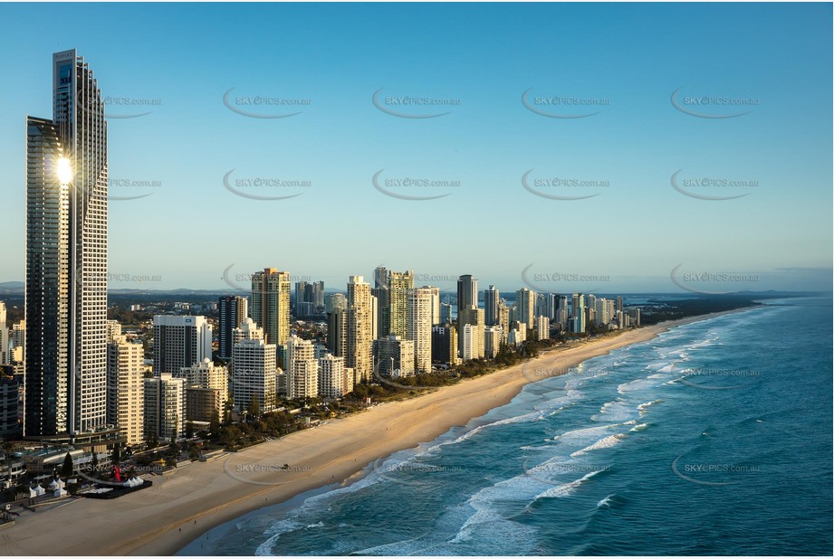 Sunrise Aerial Photo Surfers Paradise QLD Aerial Photography