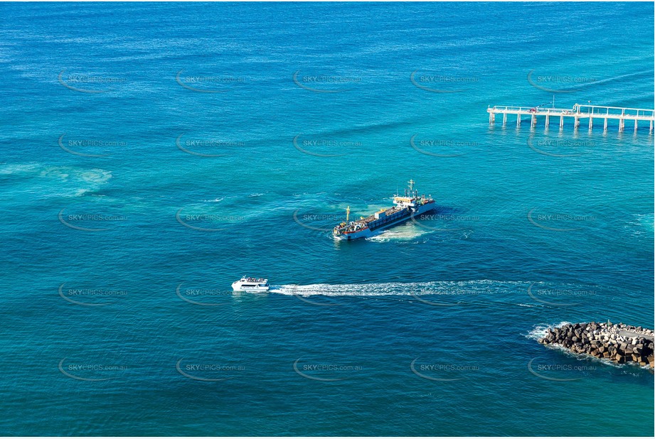 Sand Dredging Tweed River Bar Aerial Photography