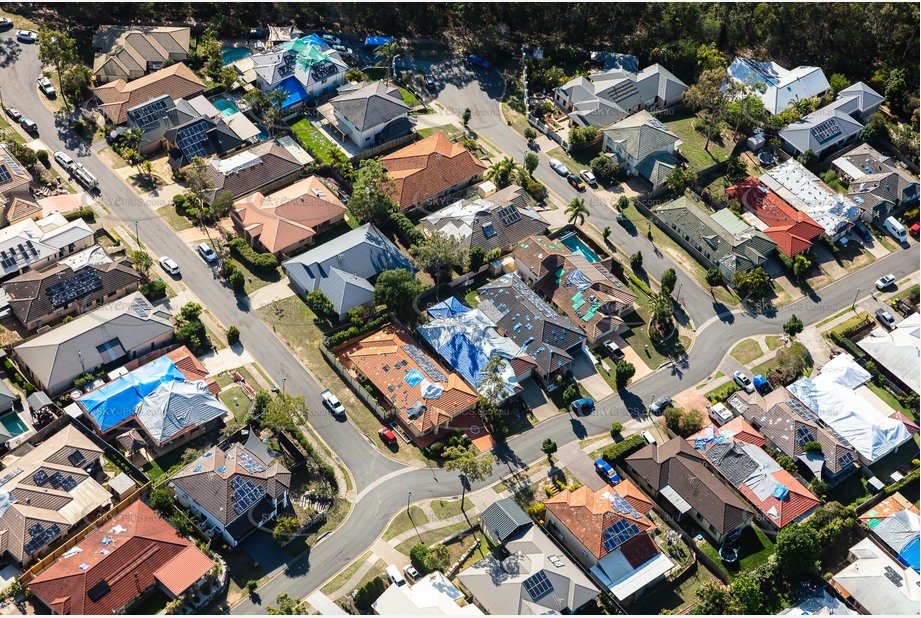 Storm Damaged Houses at Springfield Lakes QLD Aerial Photography