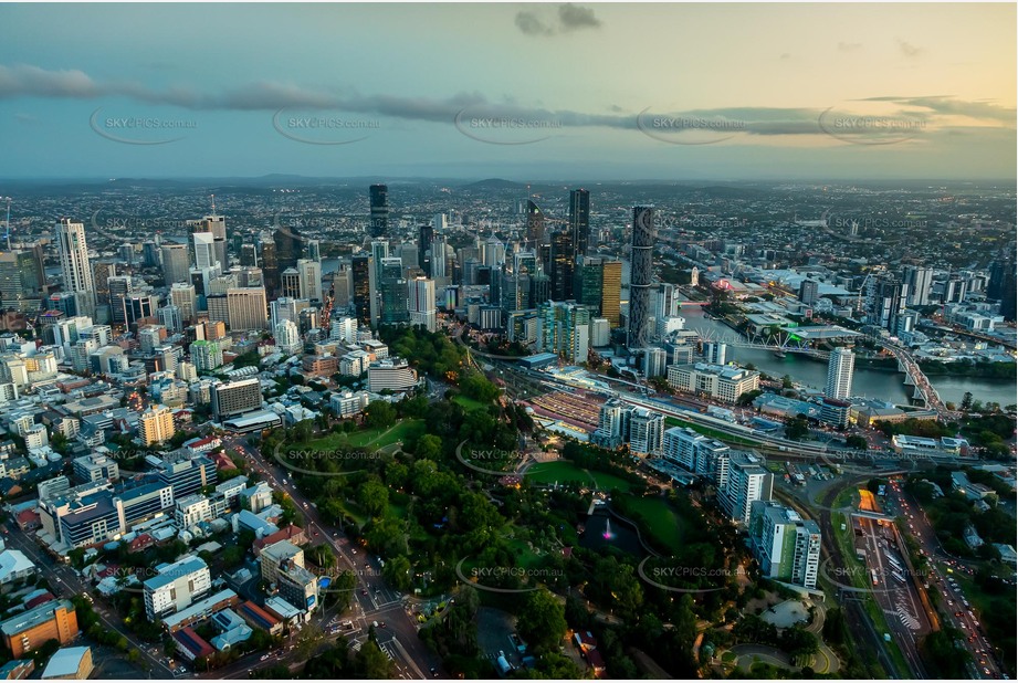 Sunset Aerial Photo Brisbane City QLD Aerial Photography