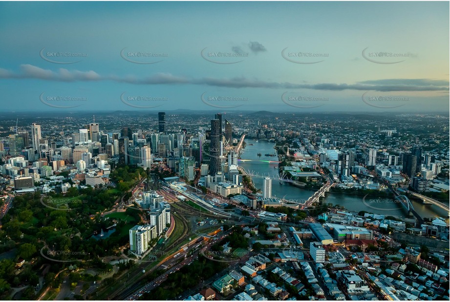 Sunset Aerial Photo Brisbane City QLD Aerial Photography