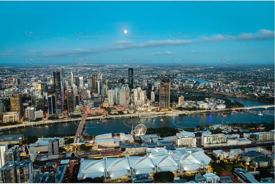 Night Aerial Photo Brisbane City QLD Aerial Photography