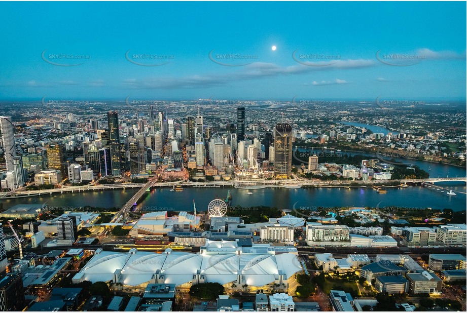 Night Aerial Photo South Brisbane QLD Aerial Photography