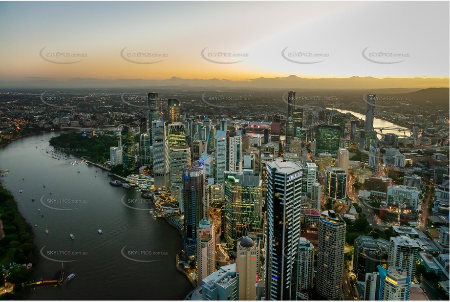 Night Aerial Photo Brisbane City QLD Aerial Photography