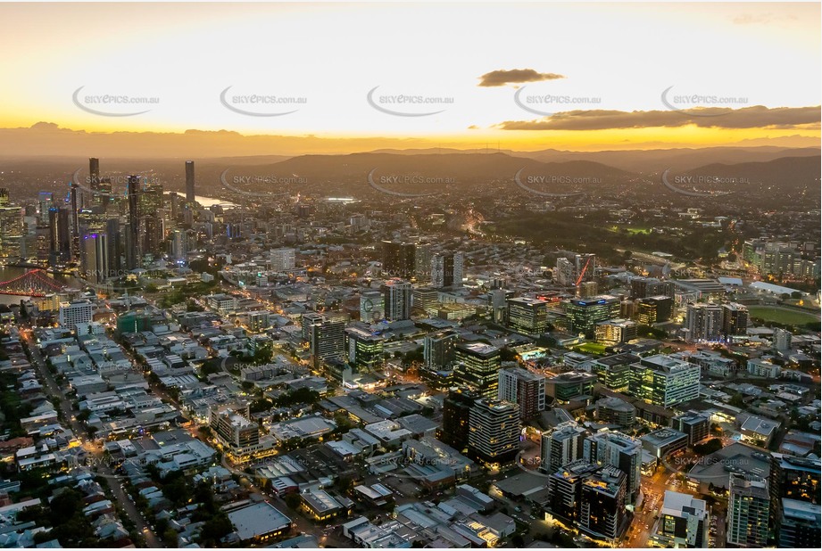 Night Aerial Photo Fortitude Valley QLD Aerial Photography