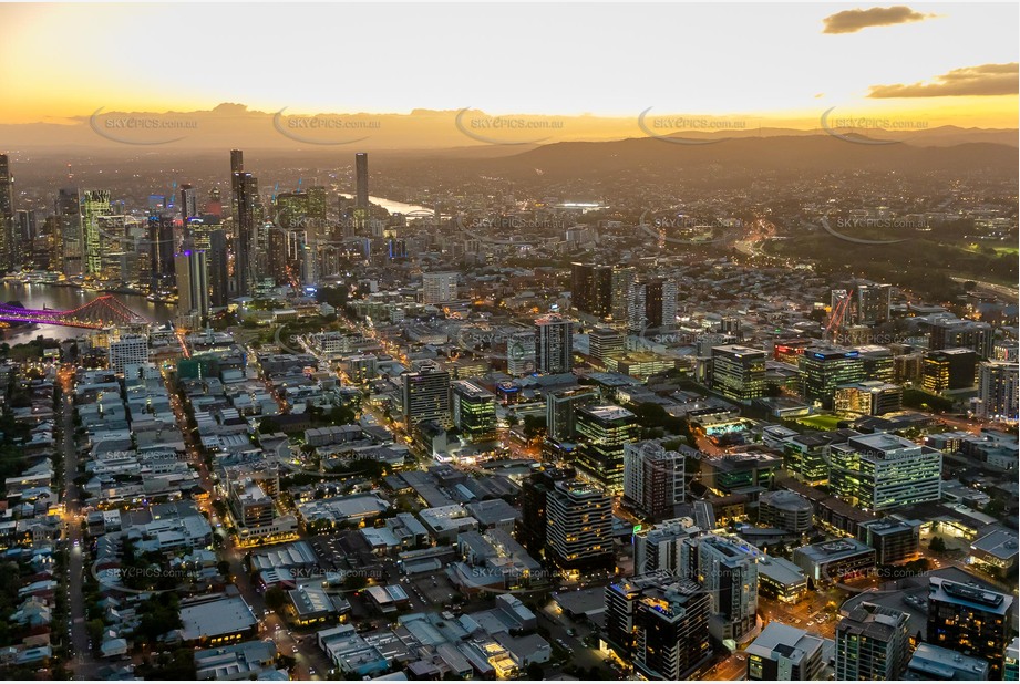 Night Aerial Photo Fortitude Valley QLD Aerial Photography