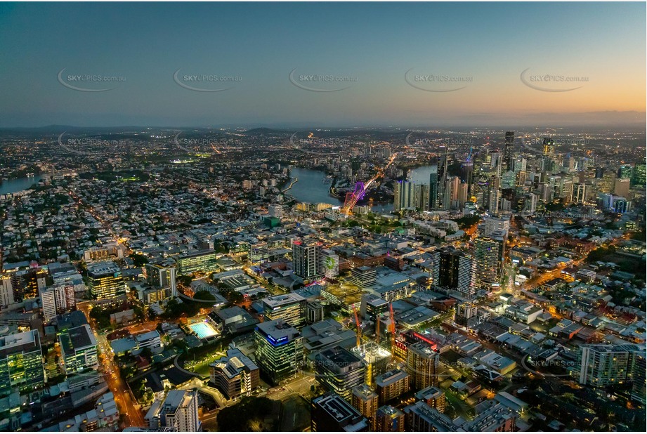 Night Aerial Photo Fortitude Valley QLD Aerial Photography