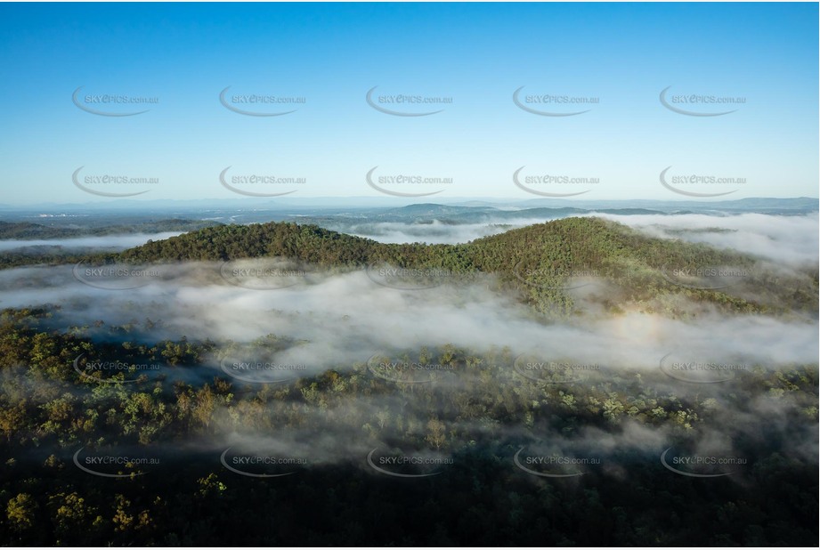 Morning Fog at Lake Manchester QLD Aerial Photography