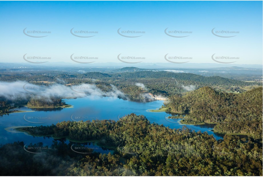 Morning Fog at Lake Manchester QLD Aerial Photography