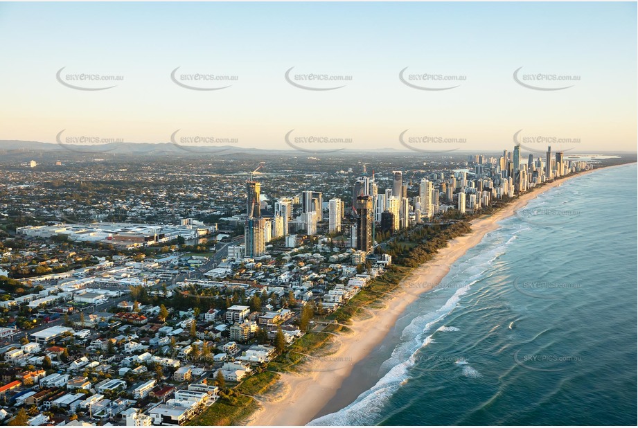 Sunrise Aerial Photo Mermaid Beach QLD Aerial Photography