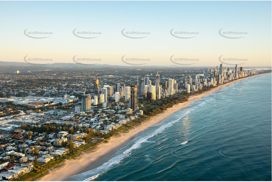 Sunrise Aerial Photo Mermaid Beach QLD Aerial Photography