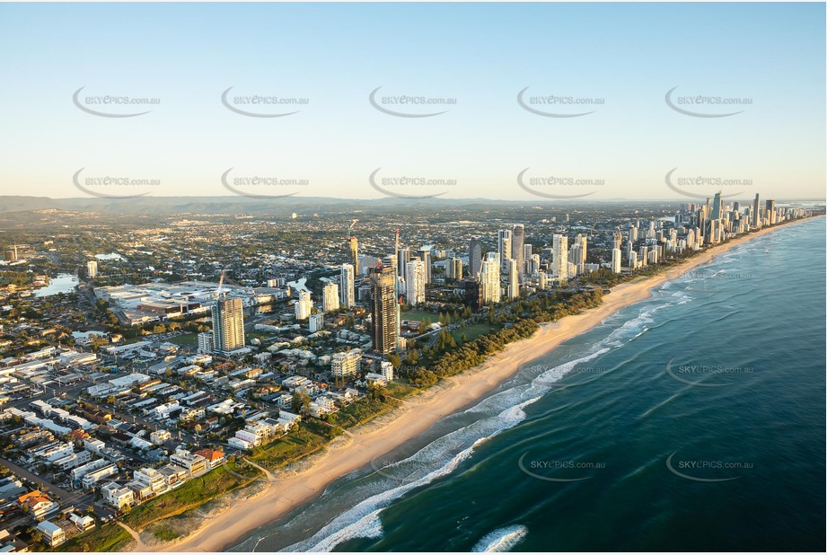 Sunrise Aerial Photo Mermaid Beach QLD Aerial Photography