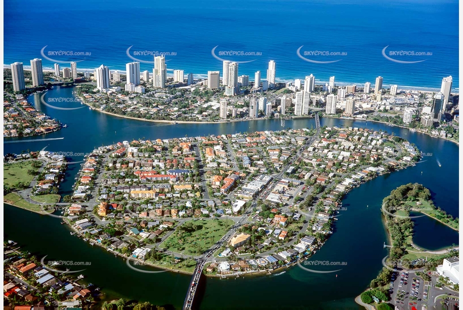 Historic Aerial Photo Chevron Island Surfers Paradise