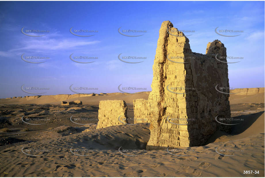 Ruins in the Black City Aerial Photography