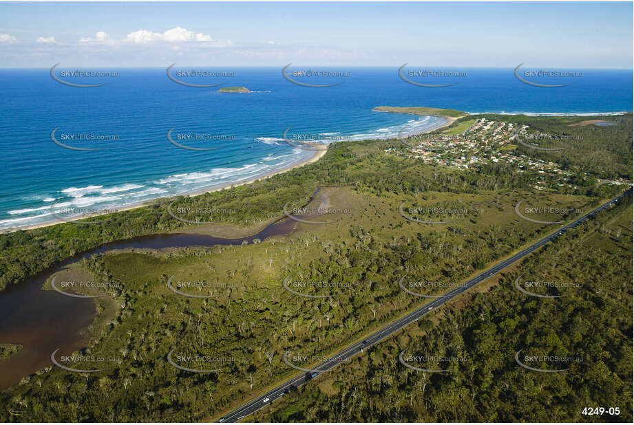 Coastal Wetlands at Sandy Beach NSW 2456 NSW Aerial Photography