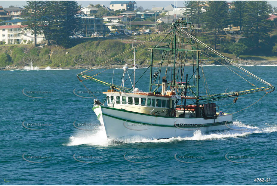 A Prawn Trawler Heading Out To Sea NSW Aerial Photography