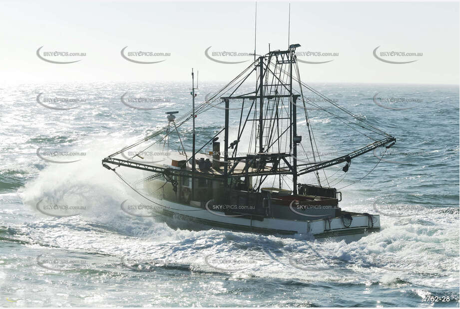 A Prawn Trawler Heading Out To Sea NSW Aerial Photography