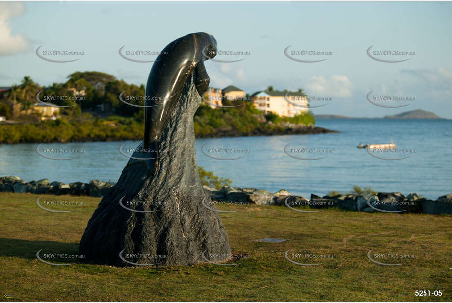 Dugong Statue Airlie Beach QLD Aerial Photography