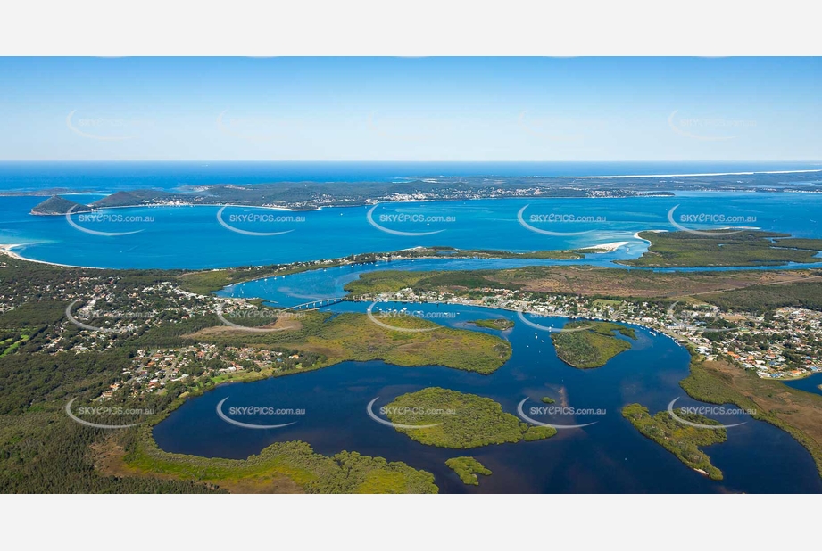 Aerial Photo Hawks Nest & Tea Gardens NSW Aerial Photography