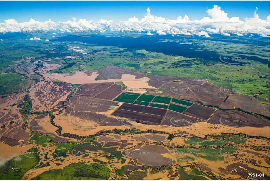 Comet River in flood. Aerial Photography