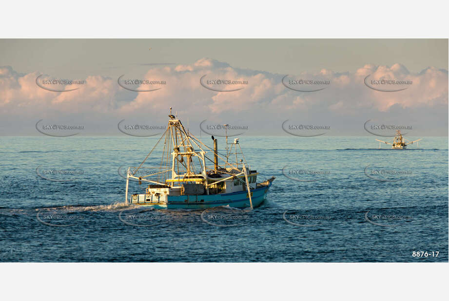 Prawn Trawler heading Out To Sea NSW Aerial Photography