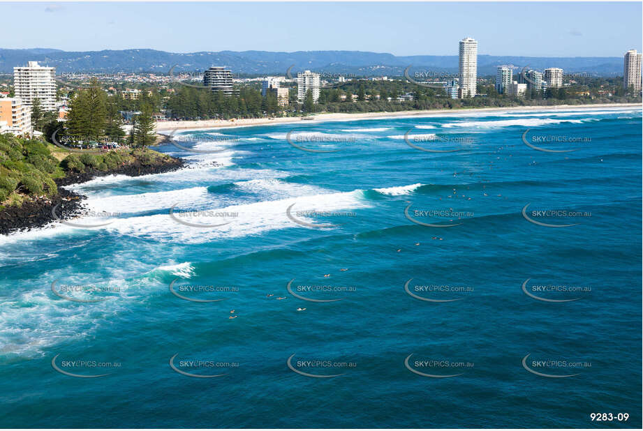 Aerial Photo Burleigh Heads Surf Break QLD Aerial Photography