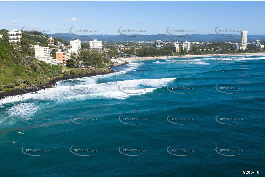 Aerial Photo Burleigh Heads Surf Break QLD Aerial Photography