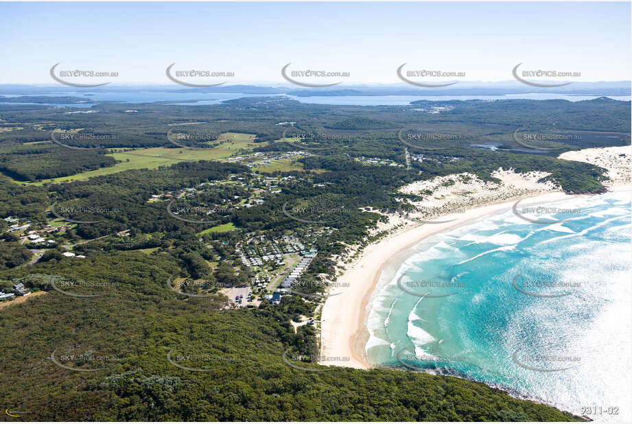 Aerial Photo One Mile Beach NSW Aerial Photography