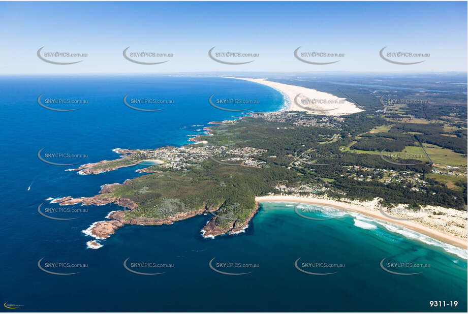 Aerial Photo One Mile Beach NSW Aerial Photography